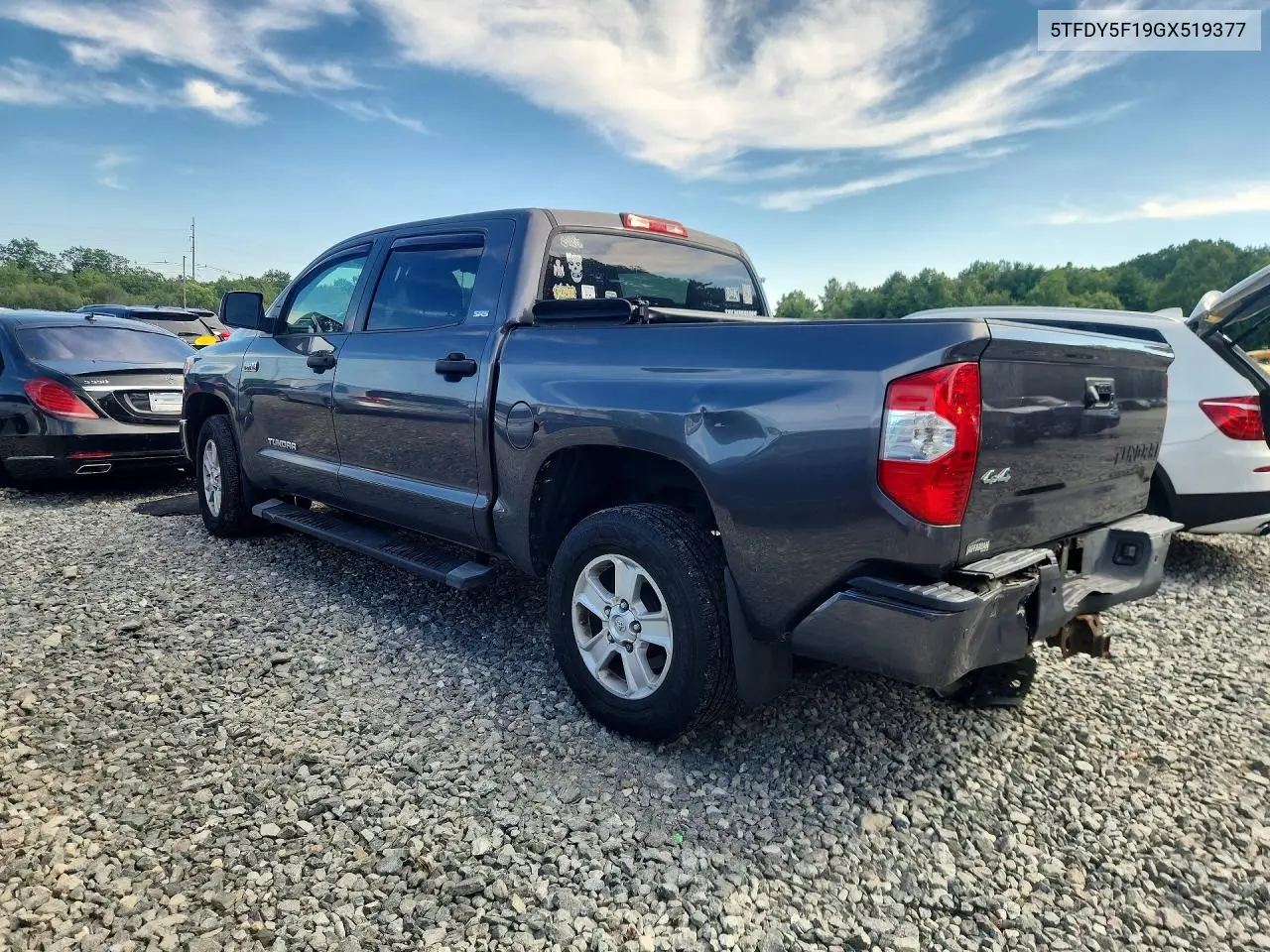 2016 Toyota Tundra Sr5 VIN: 5TFDY5F19GX519377 Lot: 61843756