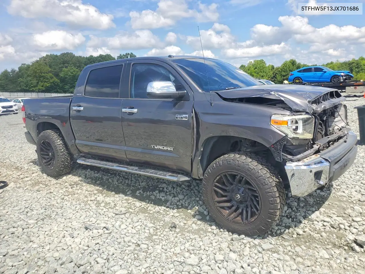 2018 Toyota Tundra Crewmax Limited VIN: 5TFHW5F13JX701686 Lot: 61222026