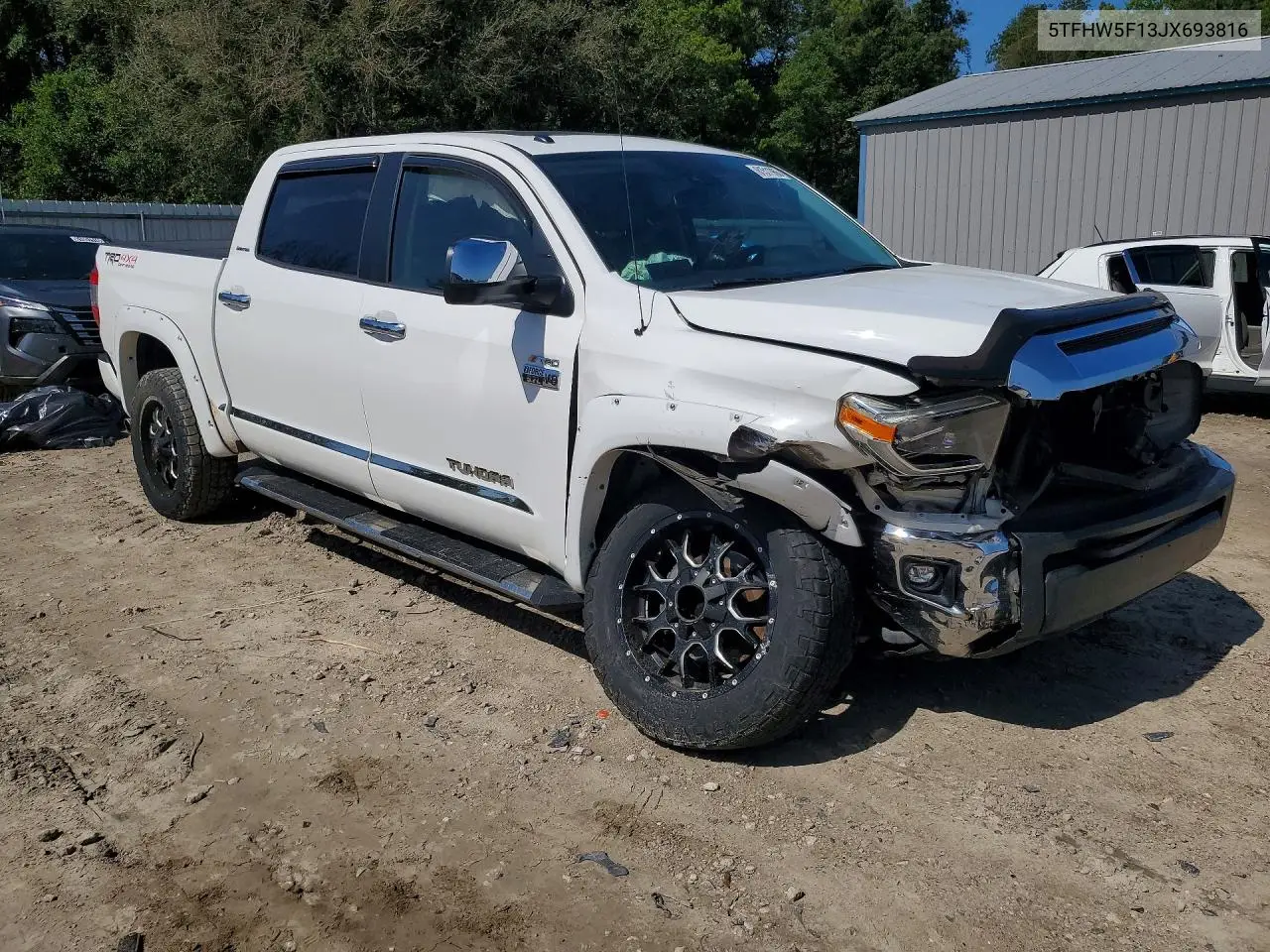 2018 Toyota Tundra Crewmax Limited VIN: 5TFHW5F13JX693816 Lot: 61511966