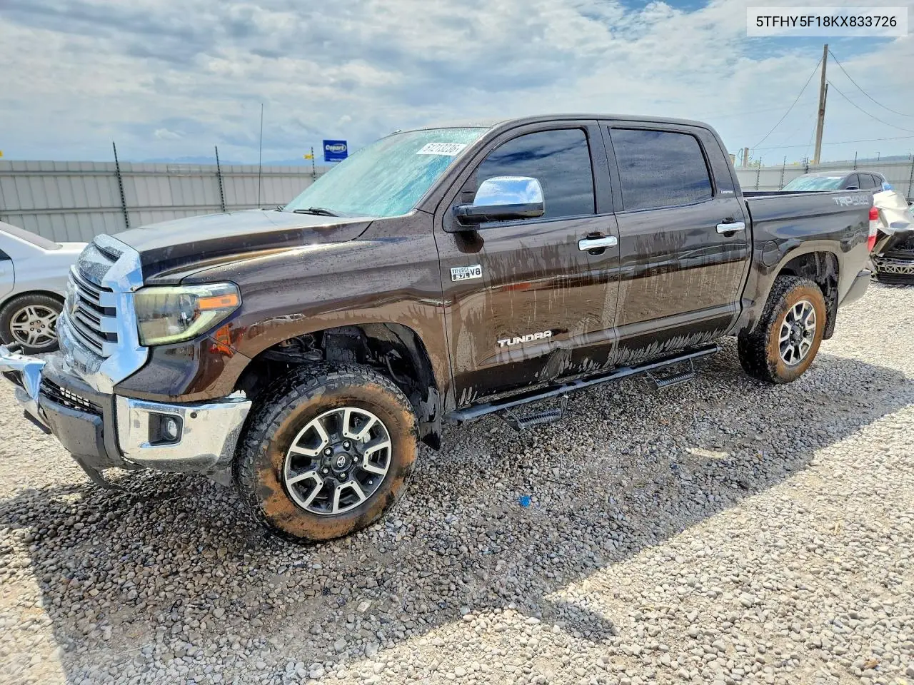 2019 Toyota Tundra Crewmax Limited VIN: 5TFHY5F18KX833726 Lot: 61213236