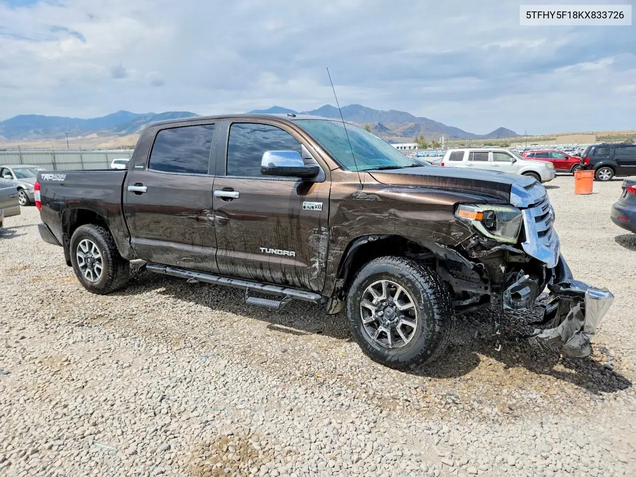 2019 Toyota Tundra Crewmax Limited VIN: 5TFHY5F18KX833726 Lot: 61213236