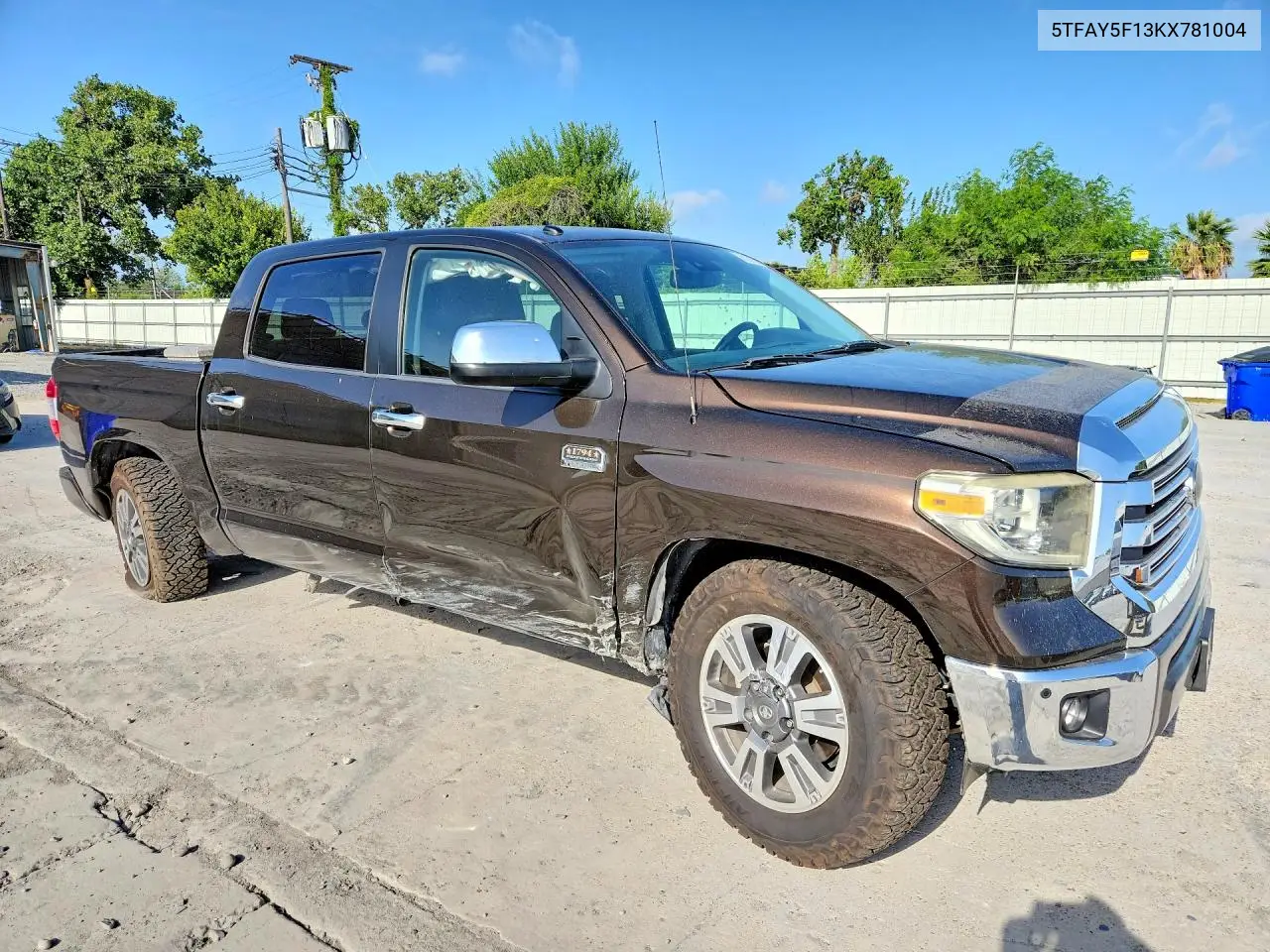 2019 Toyota Tundra 1794 Edition VIN: 5TFAY5F13KX781004 Lot: 61921266