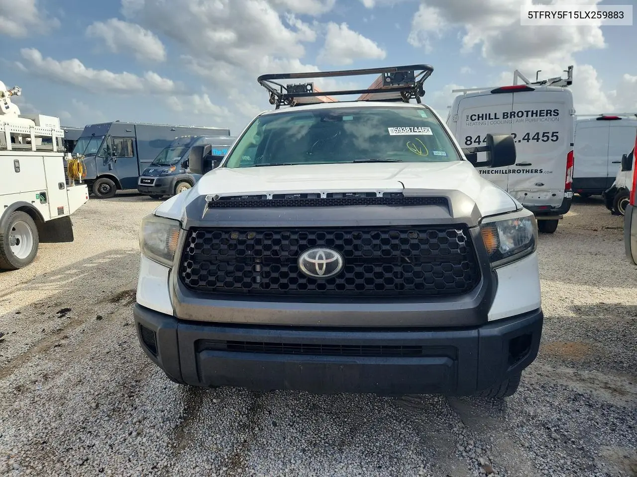 2020 Toyota Tundra Sr VIN: 5TFRY5F15LX259883 Lot: 59387446