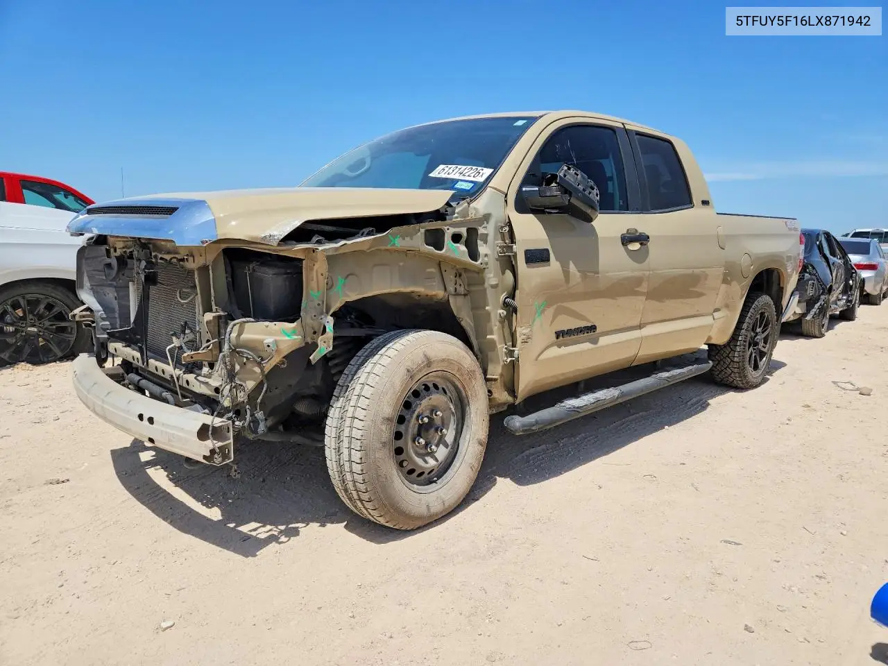2020 Toyota Tundra Sr5 VIN: 5TFUY5F16LX871942 Lot: 61314226