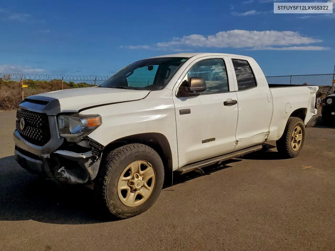 5TFUY5F12LX955322 2020 Toyota Tundra Double Cab Sr