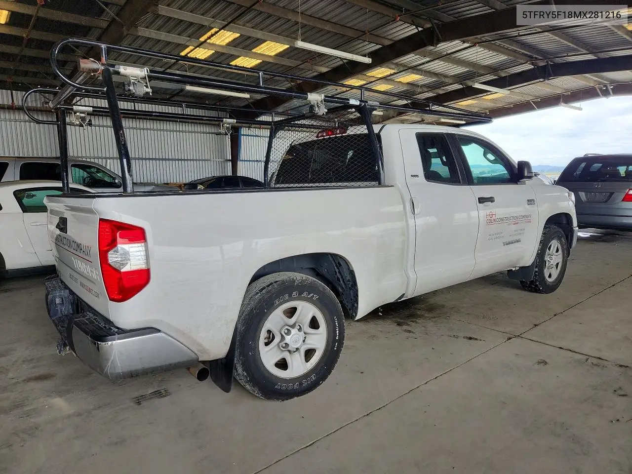 2021 Toyota Tundra Sr5 VIN: 5TFRY5F18MX281216 Lot: 61416576