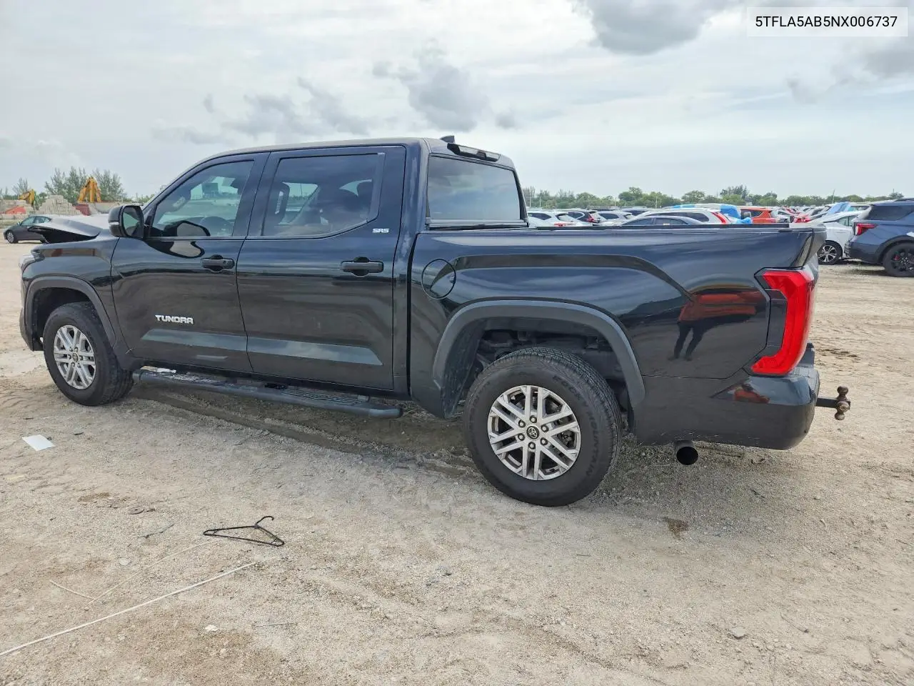 2022 Toyota Tundra Sr5 VIN: 5TFLA5AB5NX006737 Lot: 57666186
