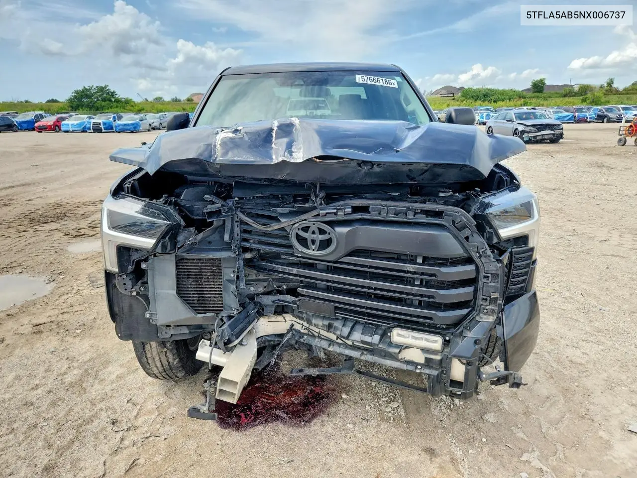 2022 Toyota Tundra Sr5 VIN: 5TFLA5AB5NX006737 Lot: 57666186