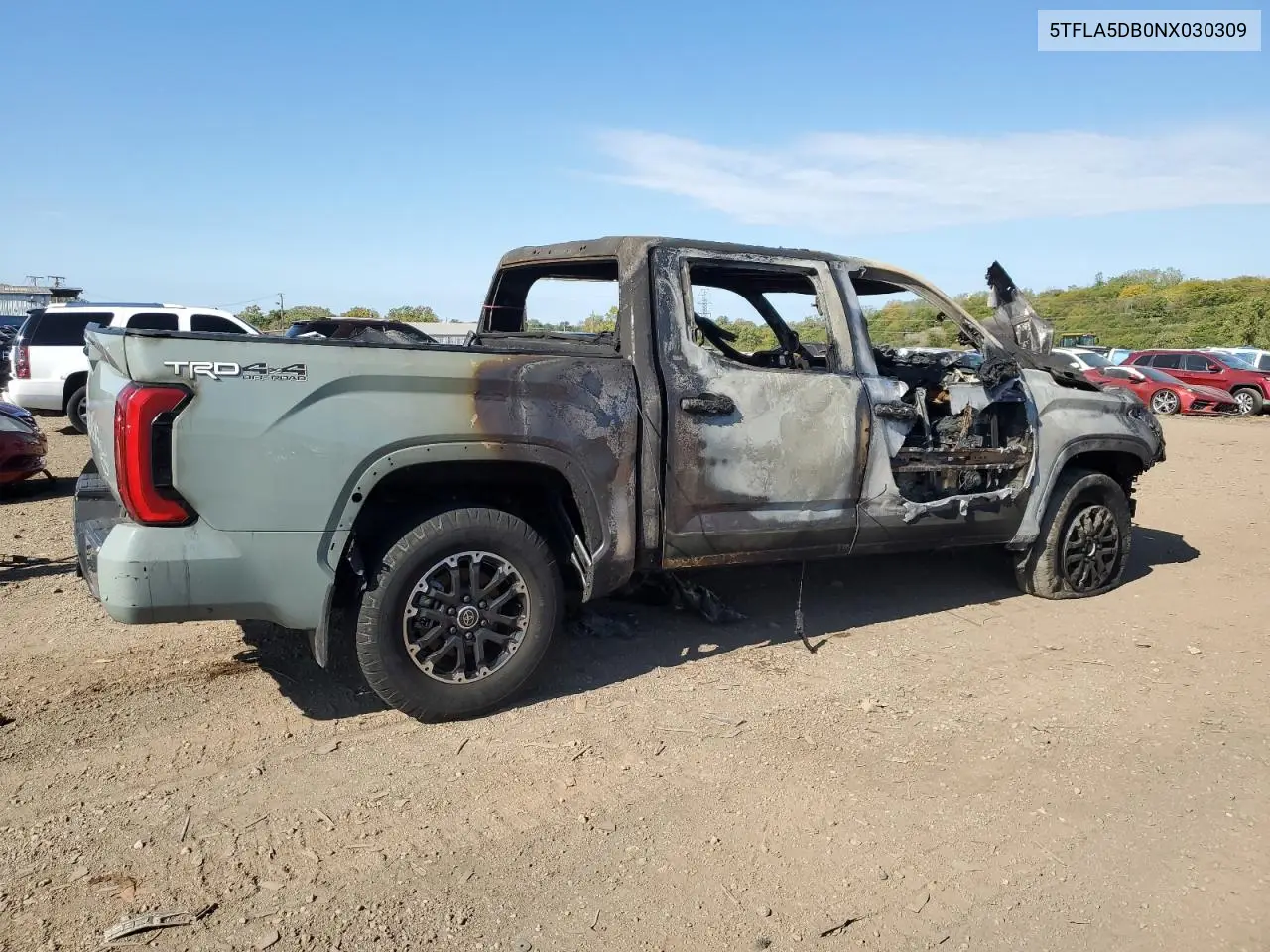 2022 Toyota Tundra Sr5 VIN: 5TFLA5DB0NX030309 Lot: 87020665