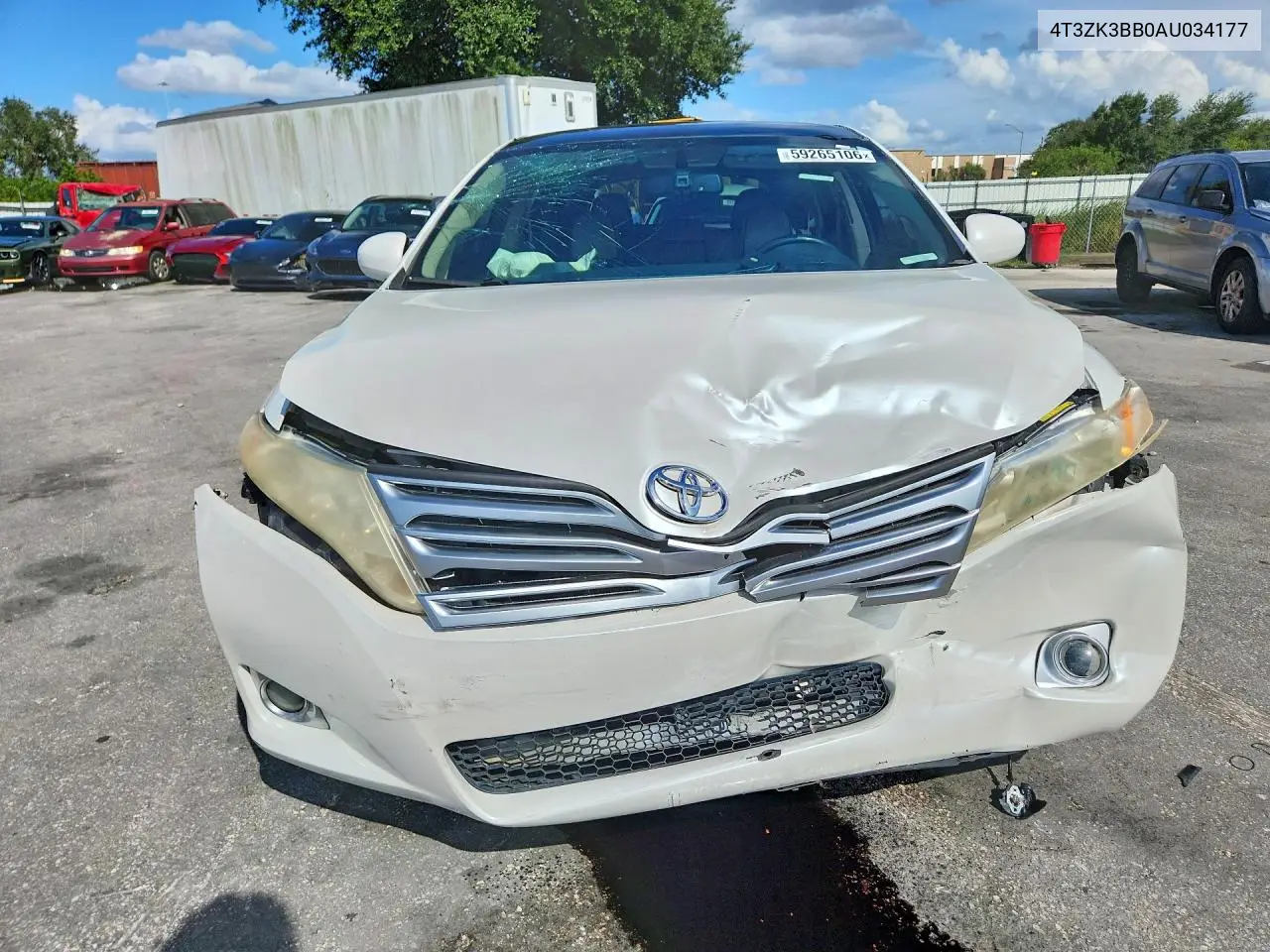 2010 Toyota Venza Fwd V6 VIN: 4T3ZK3BB0AU034177 Lot: 59265106