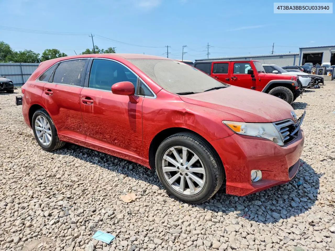 2012 Toyota Venza Le VIN: 4T3BA3BB5CU033940 Lot: 59405276