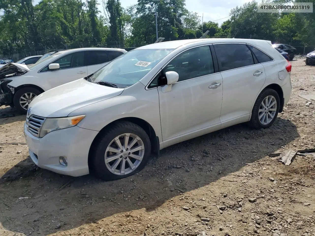 2012 Toyota Venza Xle VIN: 4T3BA3BB0CU031819 Lot: 59651836