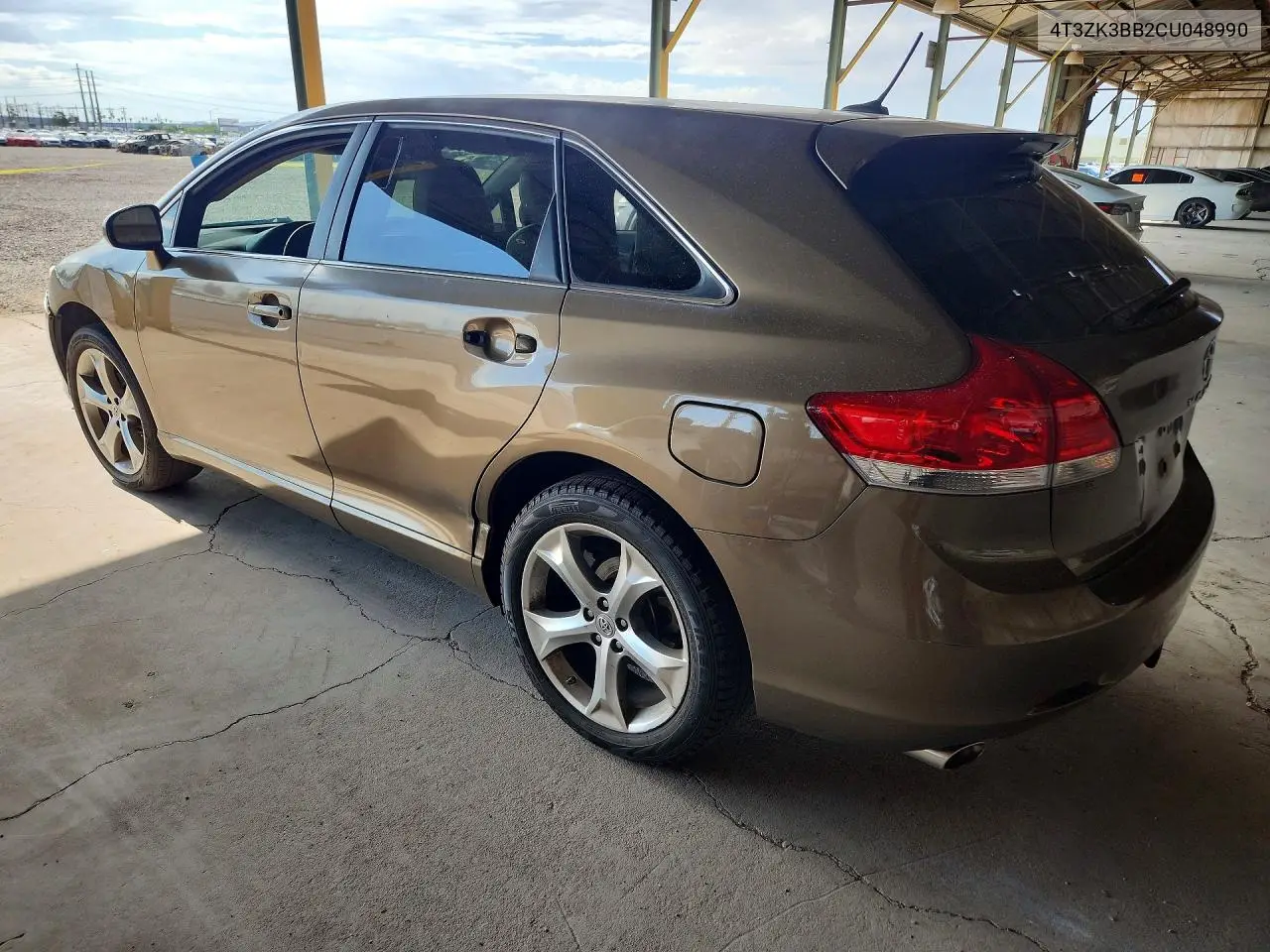2012 Toyota Venza Le VIN: 4T3ZK3BB2CU048990 Lot: 62299396