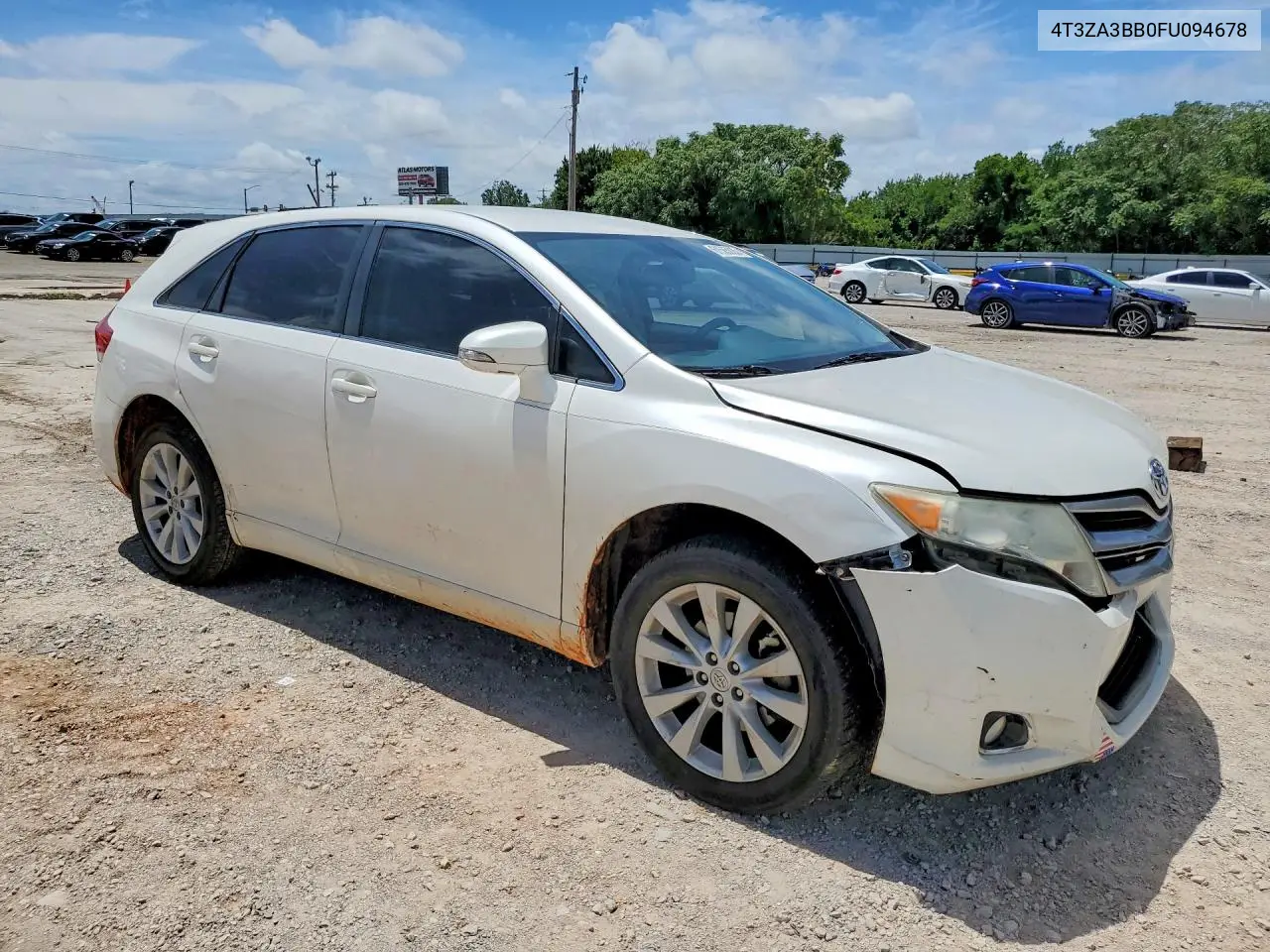2015 Toyota Venza Le VIN: 4T3ZA3BB0FU094678 Lot: 61565826