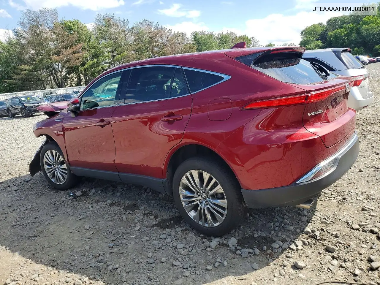 2021 Toyota Venza Limited VIN: JTEAAAAH0MJ030011 Lot: 57895626