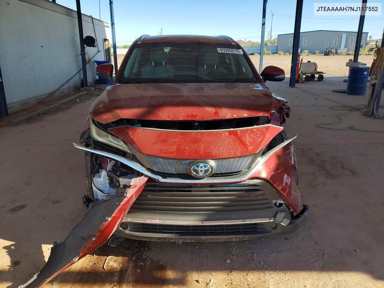 2022 Toyota Venza Xle VIN: JTEAAAAH7NJ117552 Lot: 85995515