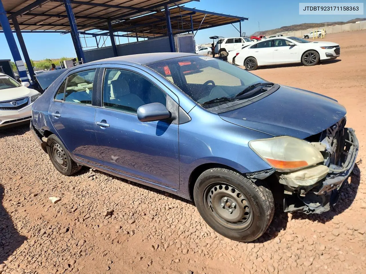2007 Toyota Yaris Base VIN: JTDBT923171158363 Lot: 56493256