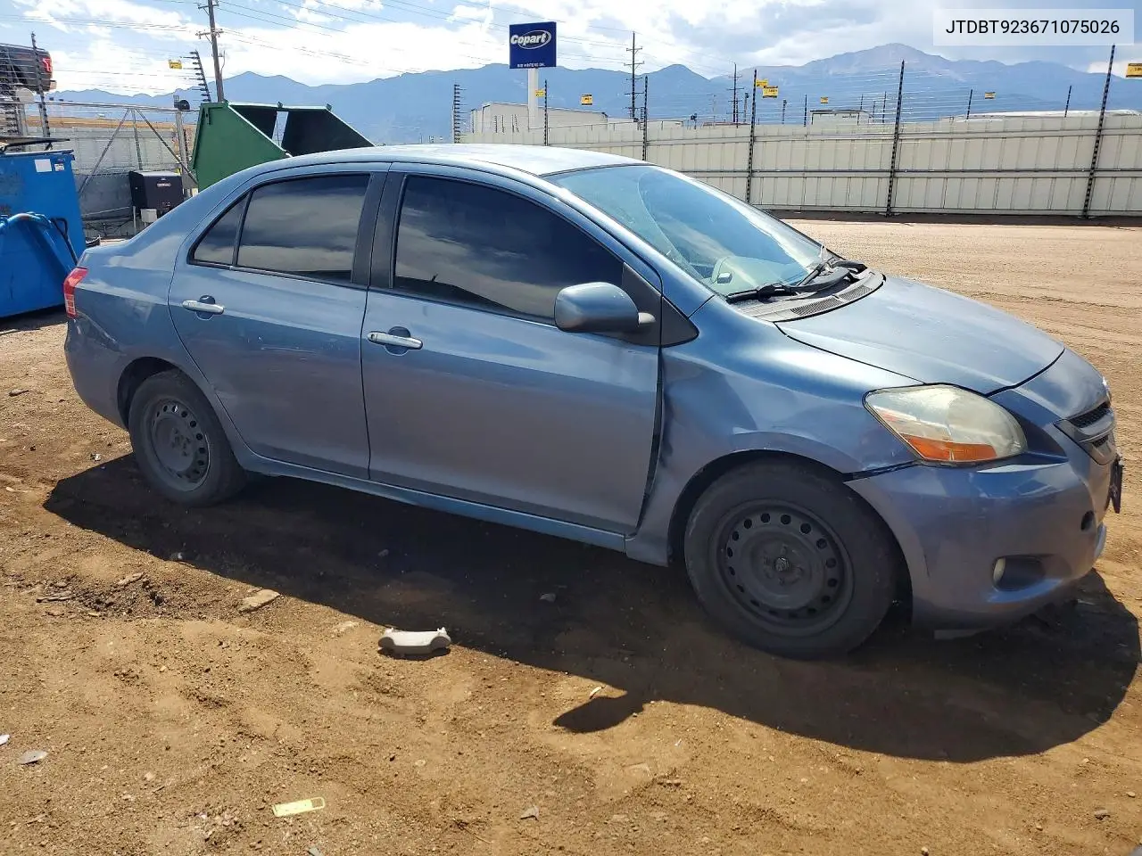 2007 Toyota Yaris Base VIN: JTDBT923671075026 Lot: 56931616