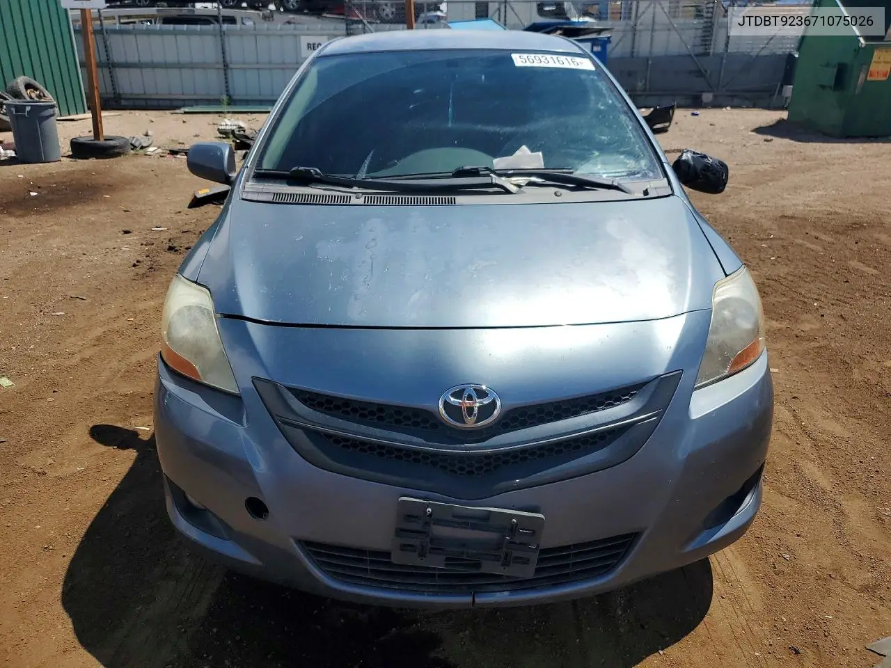 2007 Toyota Yaris Base VIN: JTDBT923671075026 Lot: 56931616