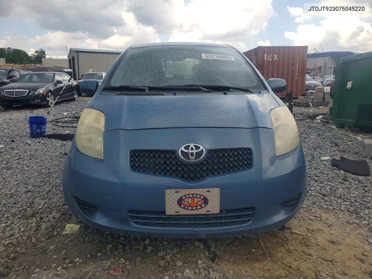 2007 Toyota Yaris Base VIN: JTDJT923075045220 Lot: 60216086
