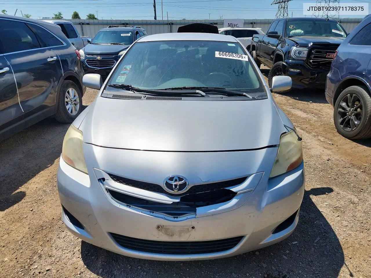 2007 Toyota Yaris Base VIN: JTDBT923971178375 Lot: 60698306