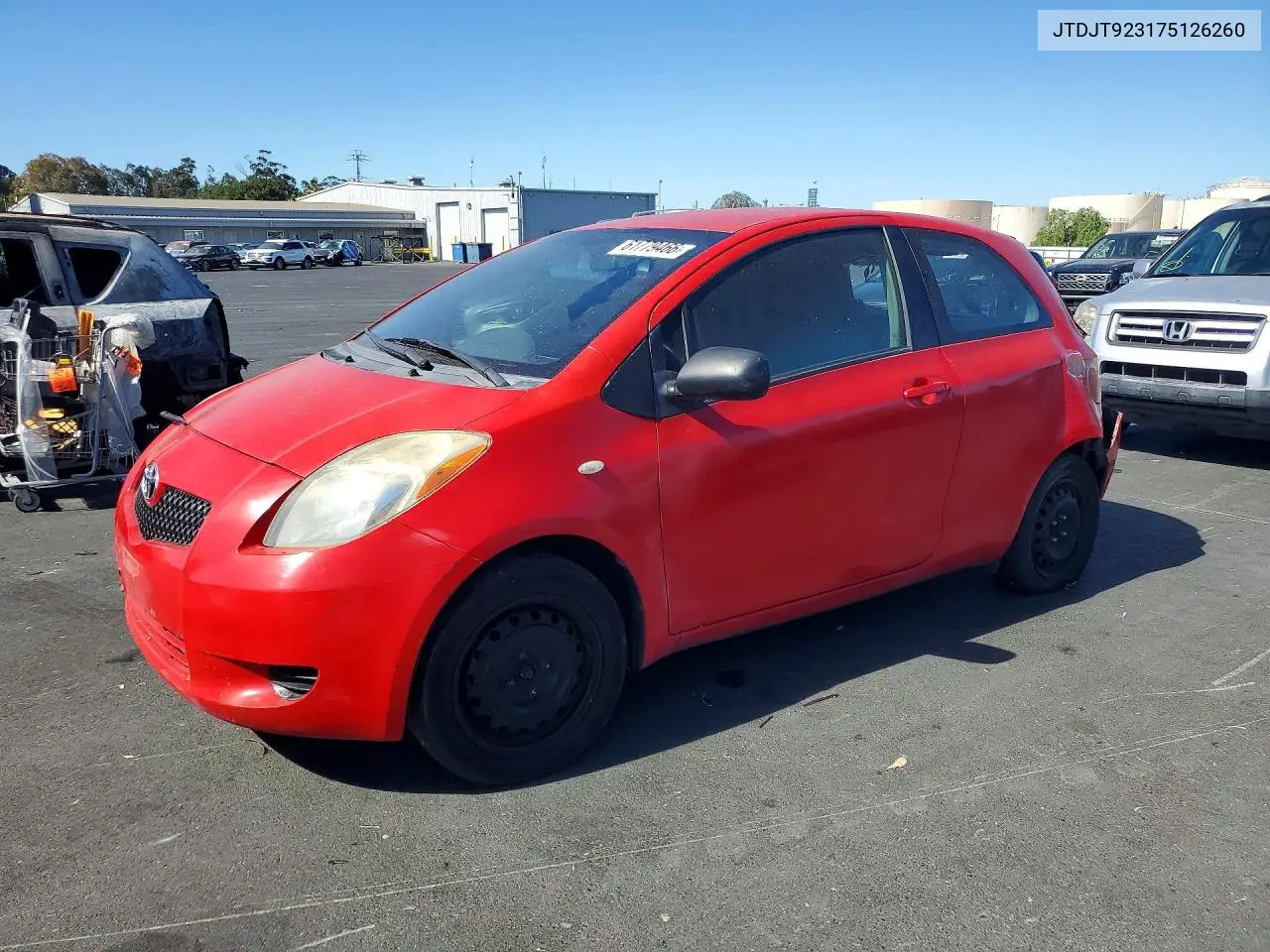 2007 Toyota Yaris Base VIN: JTDJT923175126260 Lot: 61779466