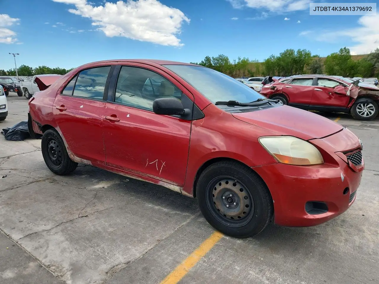 2010 Toyota Yaris Base VIN: JTDBT4K34A1379692 Lot: 60596836