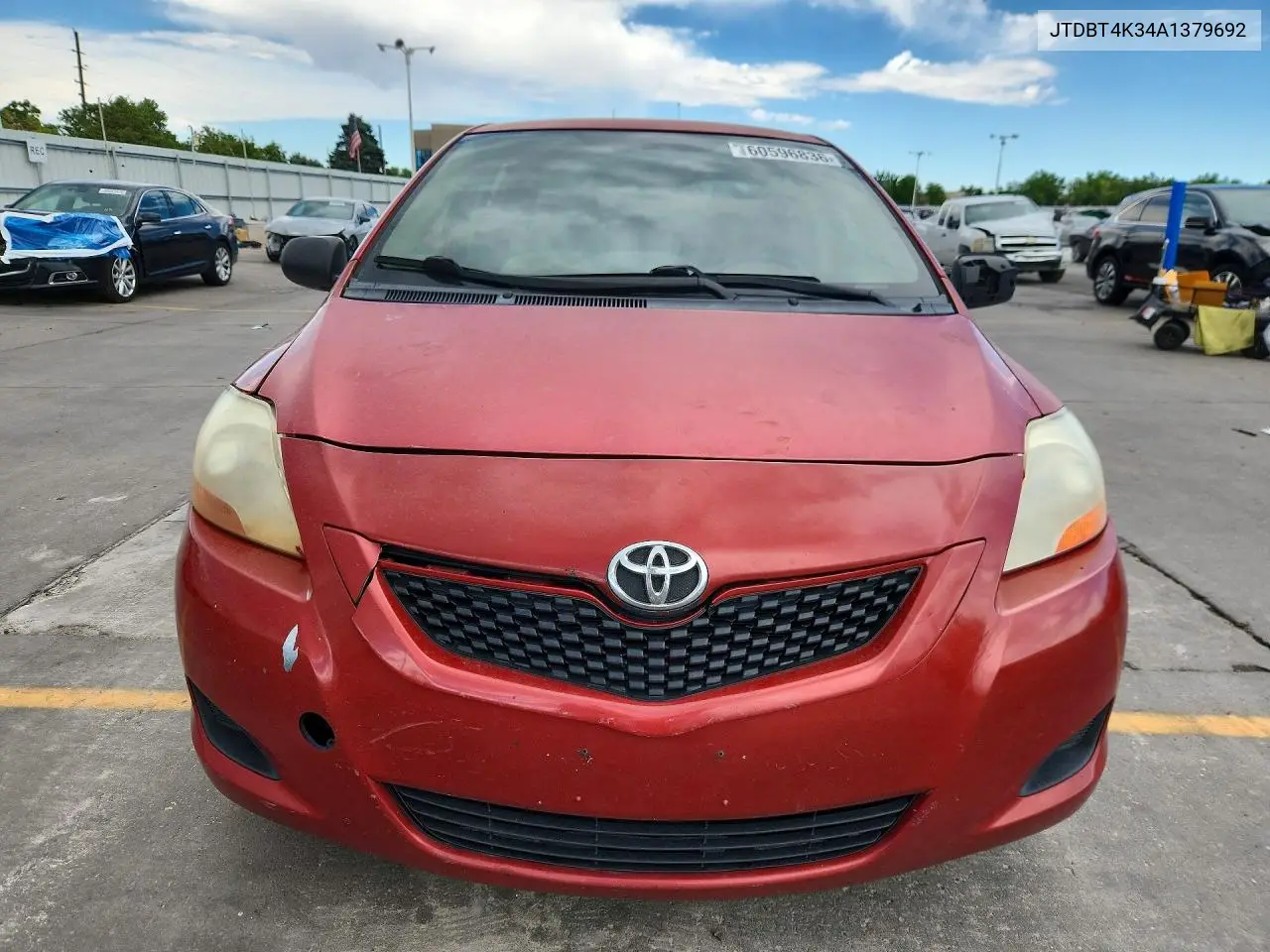 2010 Toyota Yaris Base VIN: JTDBT4K34A1379692 Lot: 60596836