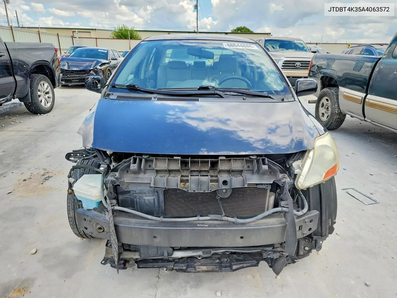 2010 Toyota Yaris Base VIN: JTDBT4K35A4063572 Lot: 60644886