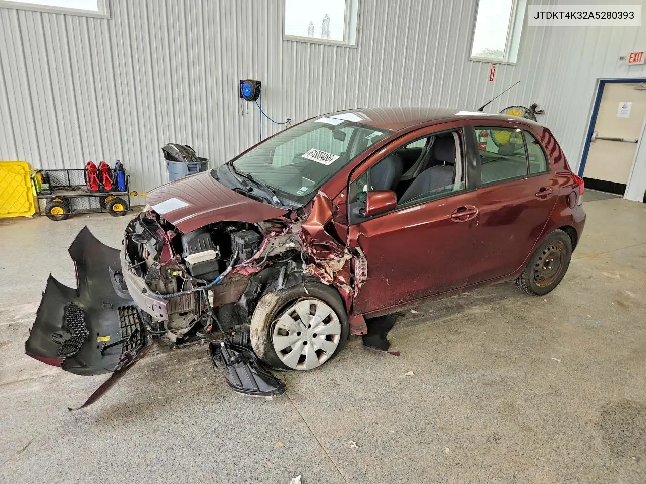 2010 Toyota Yaris Base VIN: JTDKT4K32A5280393 Lot: 61800466