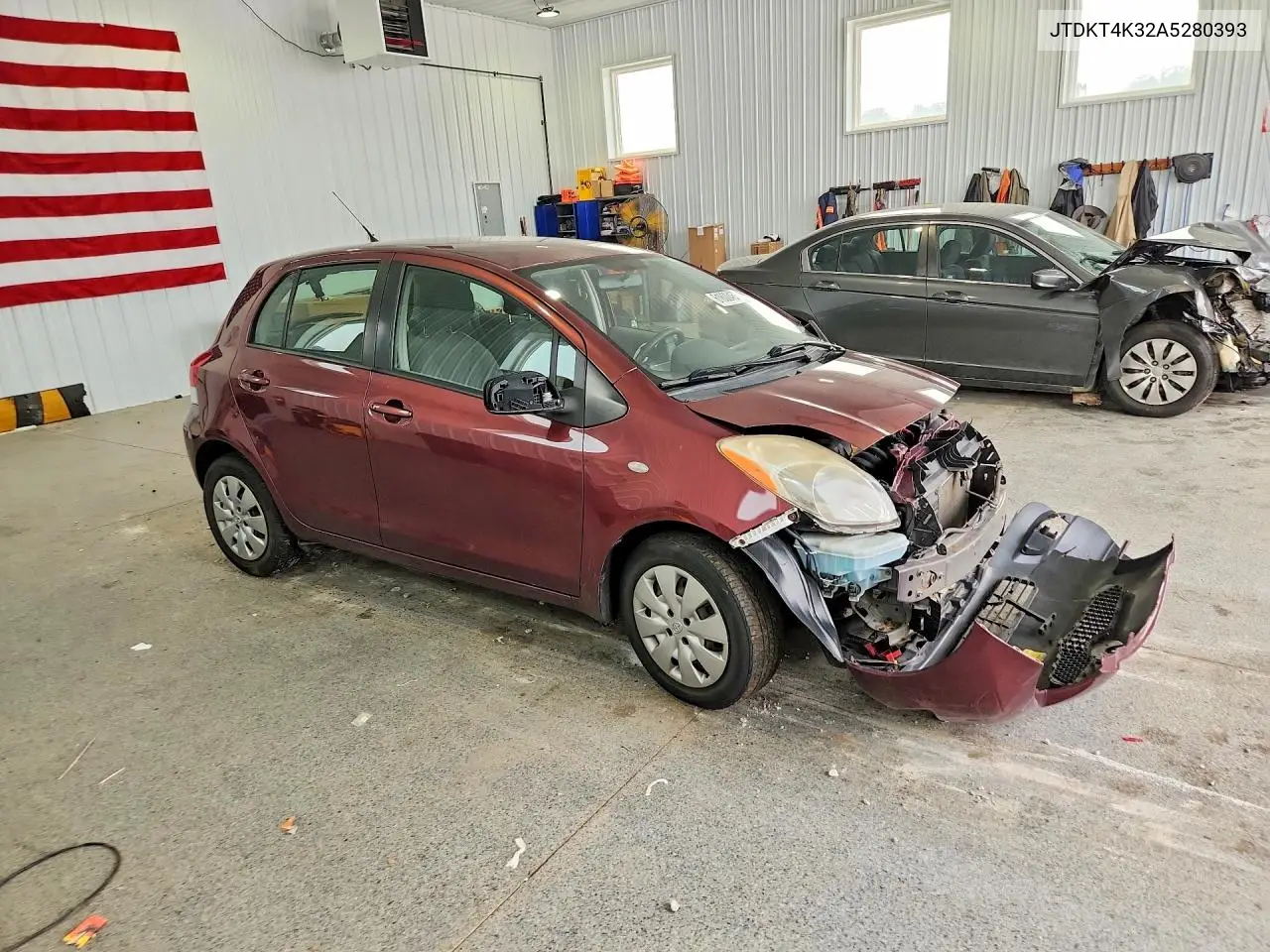 2010 Toyota Yaris Base VIN: JTDKT4K32A5280393 Lot: 61800466