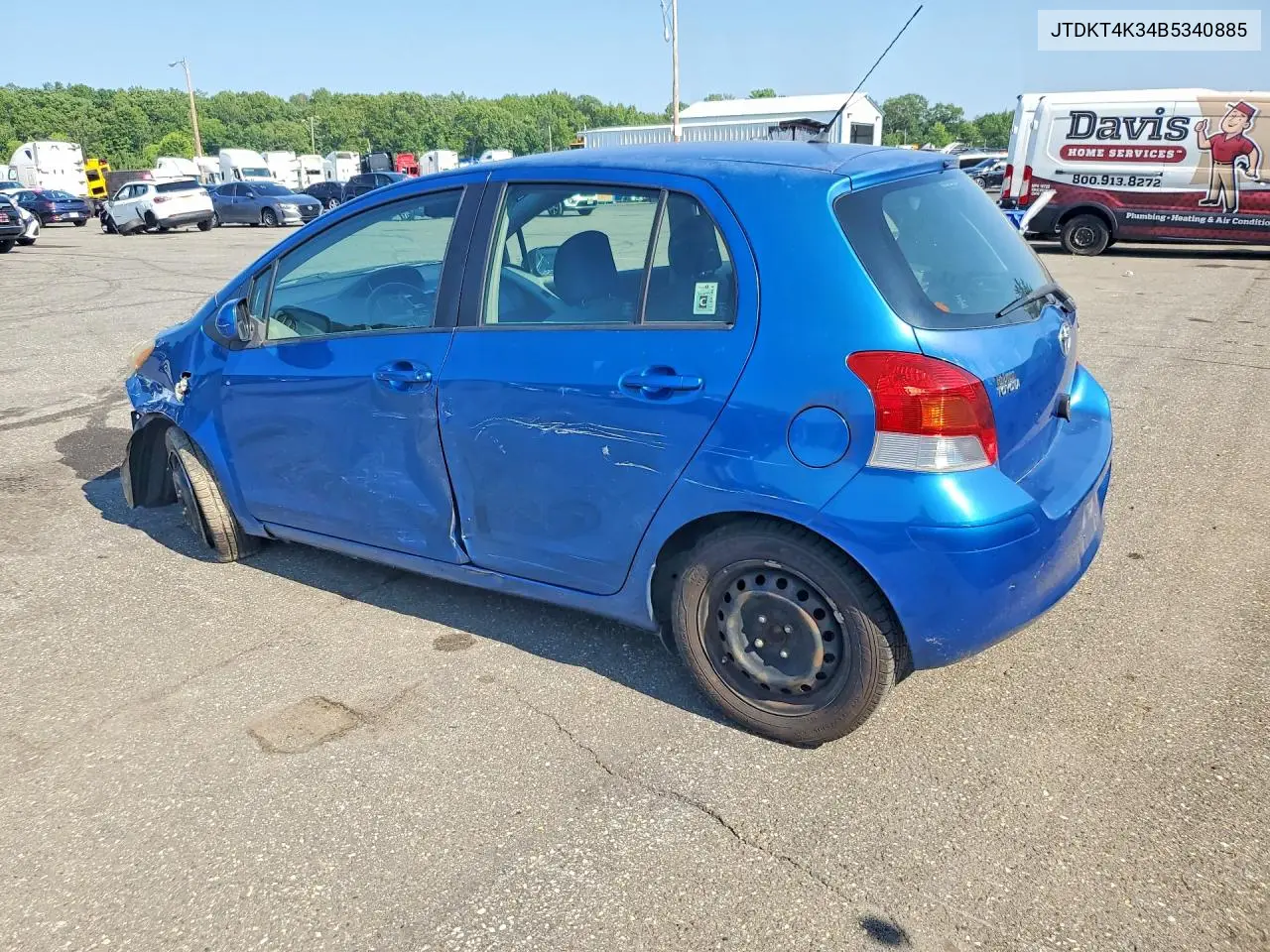 2011 Toyota Yaris Base VIN: JTDKT4K34B5340885 Lot: 62049506