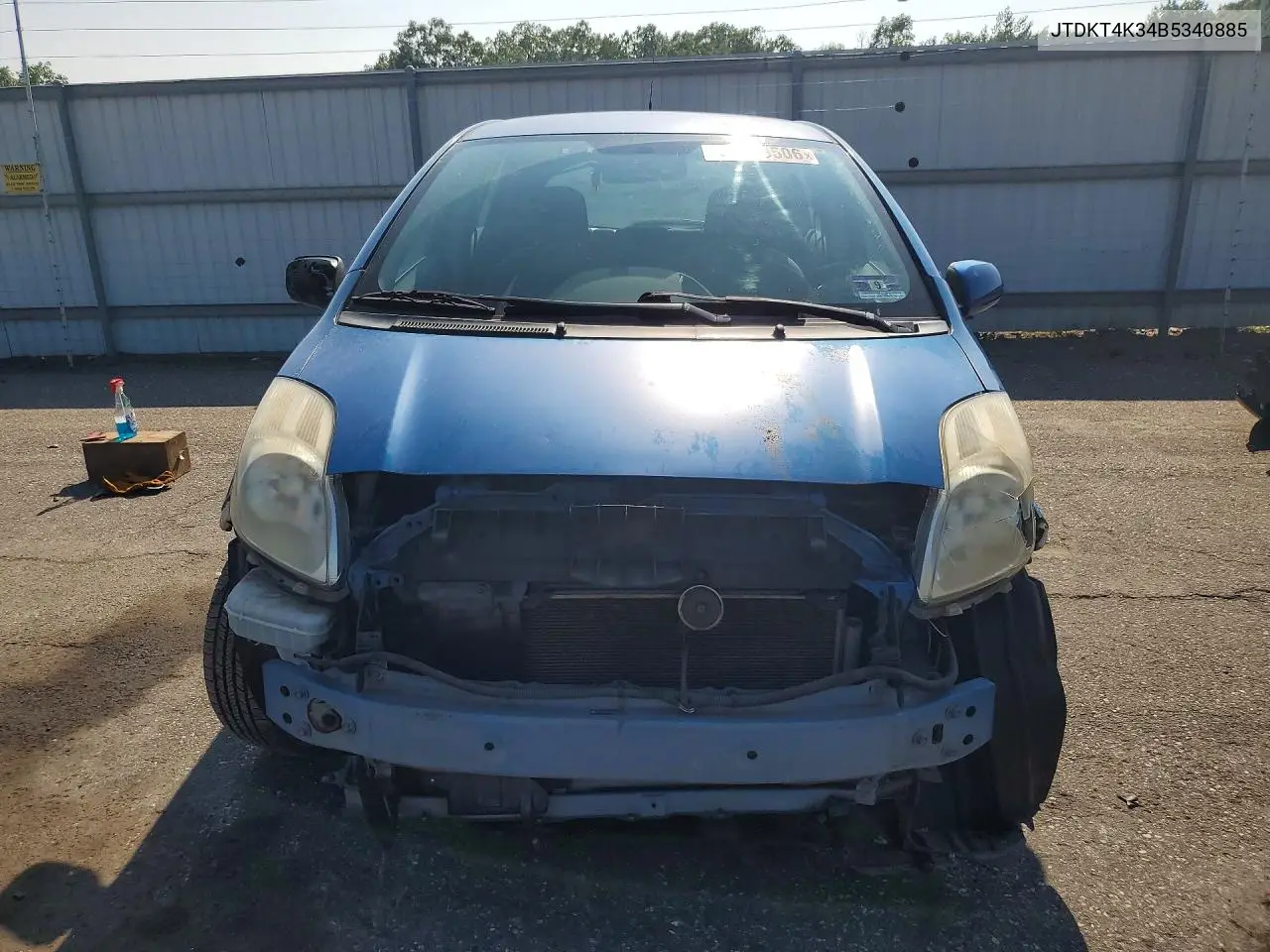 2011 Toyota Yaris Base VIN: JTDKT4K34B5340885 Lot: 62049506