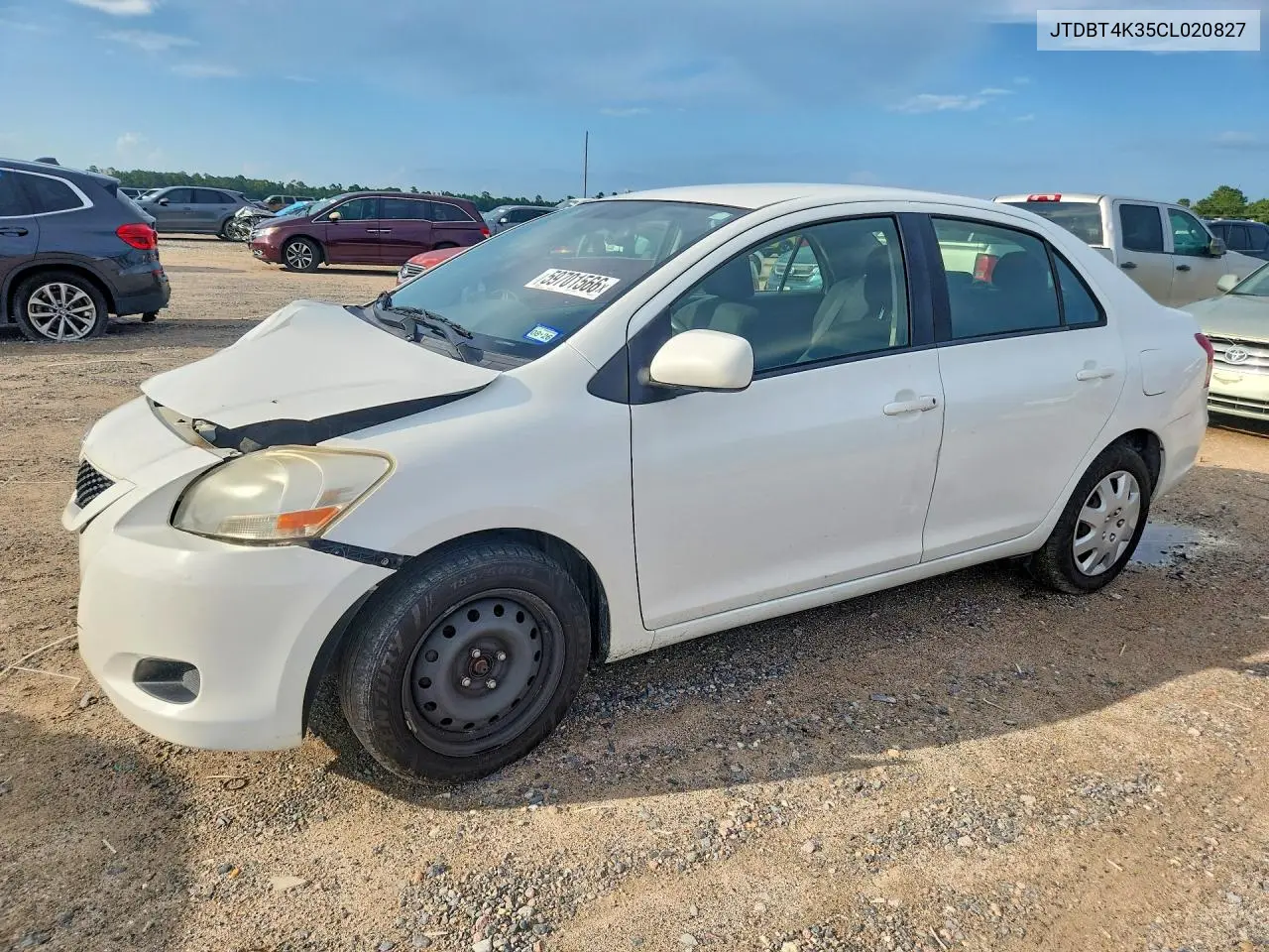 2012 Toyota Yaris Fleet VIN: JTDBT4K35CL020827 Lot: 59701566