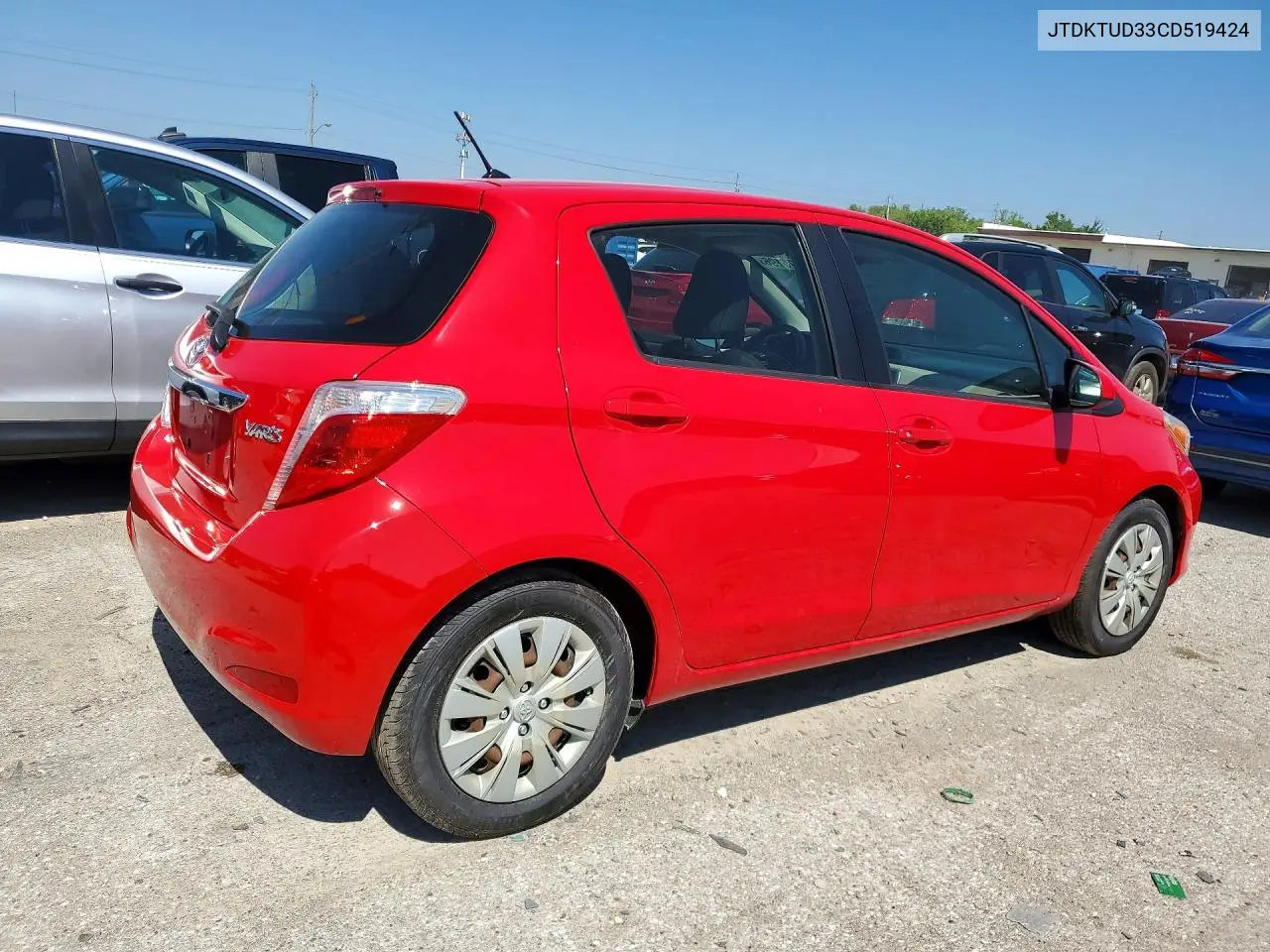 2012 Toyota Yaris 5-Door L VIN: JTDKTUD33CD519424 Lot: 60575196