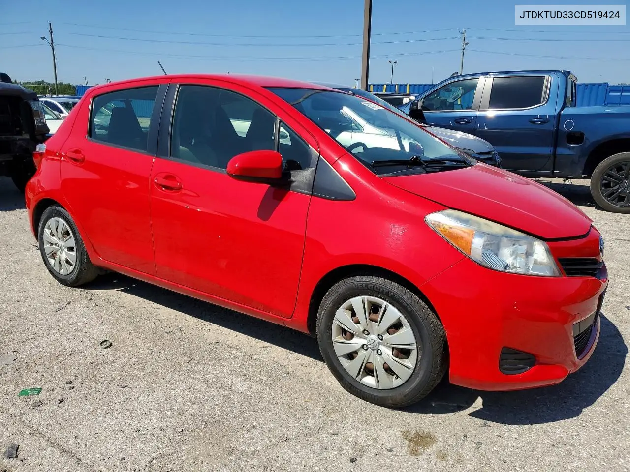 2012 Toyota Yaris 5-Door L VIN: JTDKTUD33CD519424 Lot: 60575196