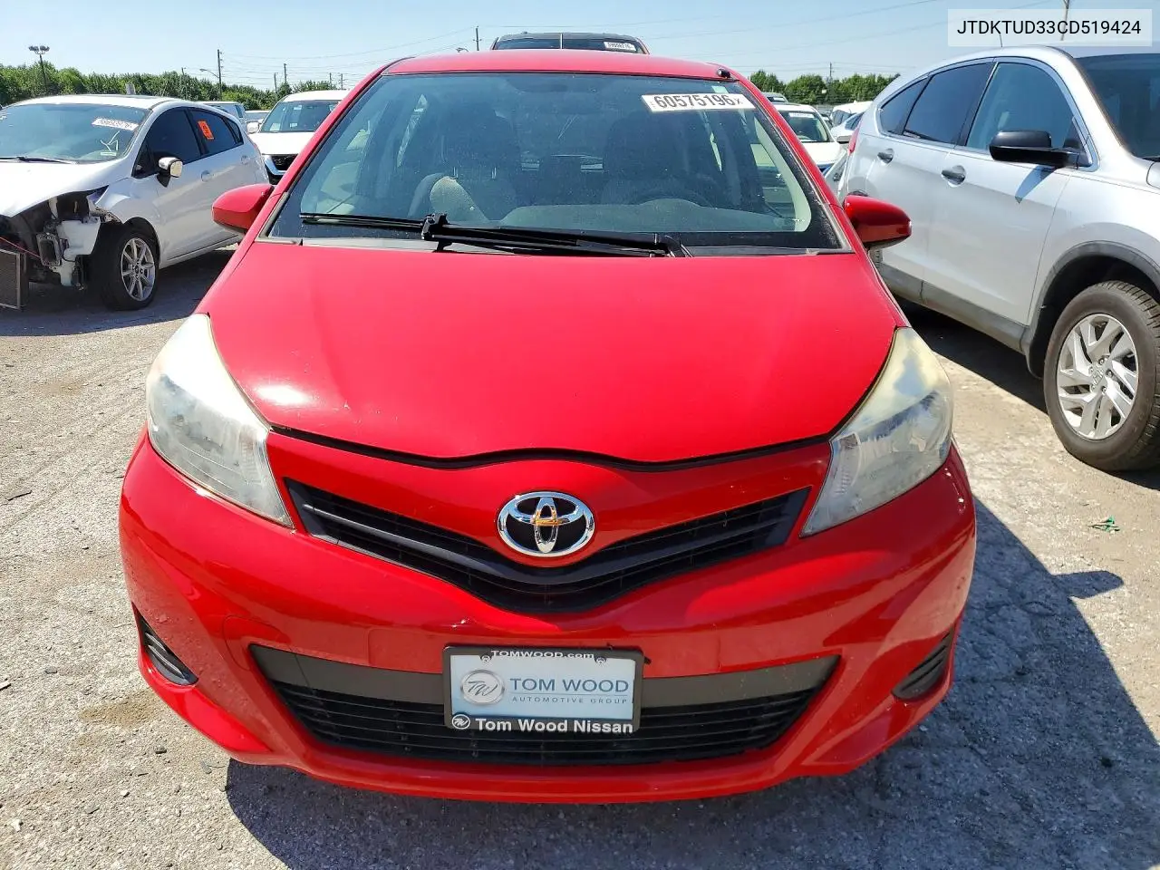 2012 Toyota Yaris 5-Door L VIN: JTDKTUD33CD519424 Lot: 60575196