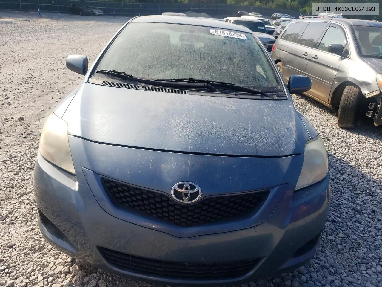 2012 Toyota Yaris Fleet VIN: JTDBT4K33CL024293 Lot: 61516236