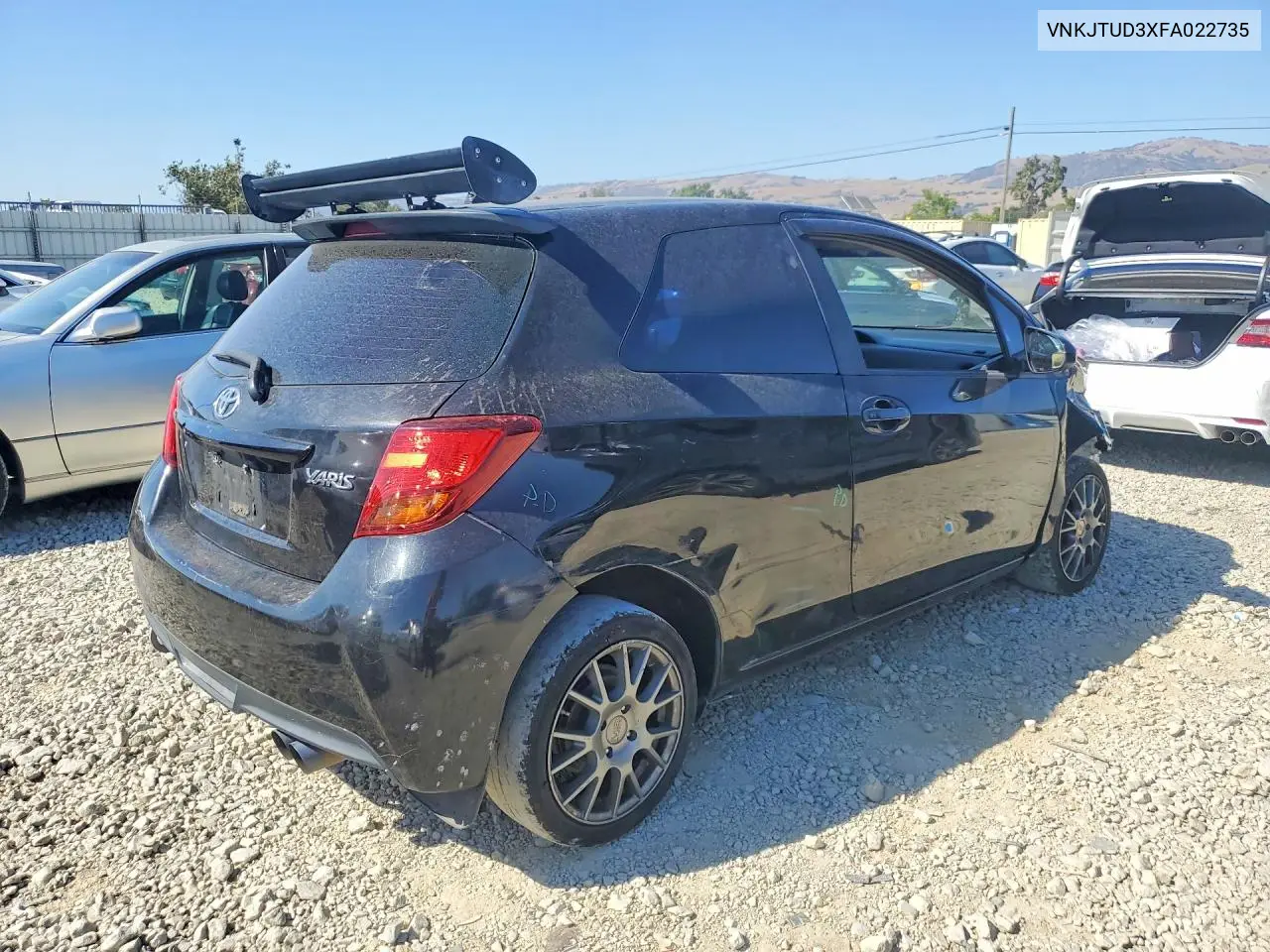 2015 Toyota Yaris 3-Door L VIN: VNKJTUD3XFA022735 Lot: 57889546