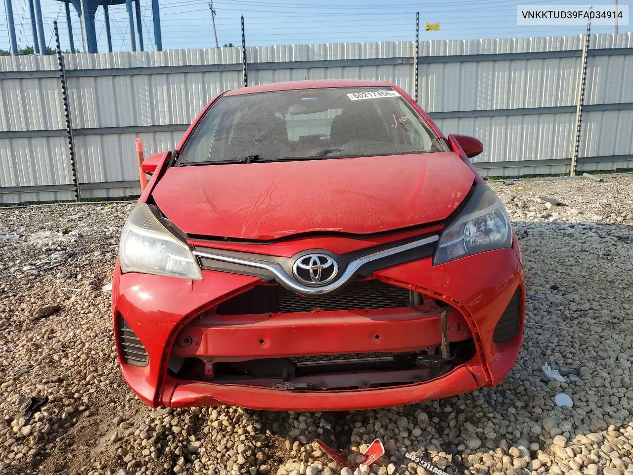 2015 Toyota Yaris 5-Door L VIN: VNKKTUD39FA034914 Lot: 60217456