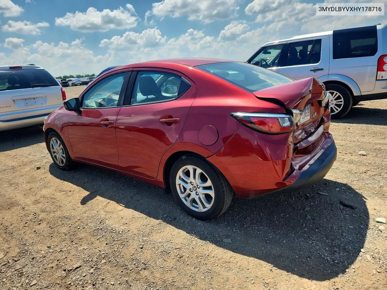 2017 Toyota Yaris Ia Base VIN: 3MYDLBYVXHY178716 Lot: 60806646