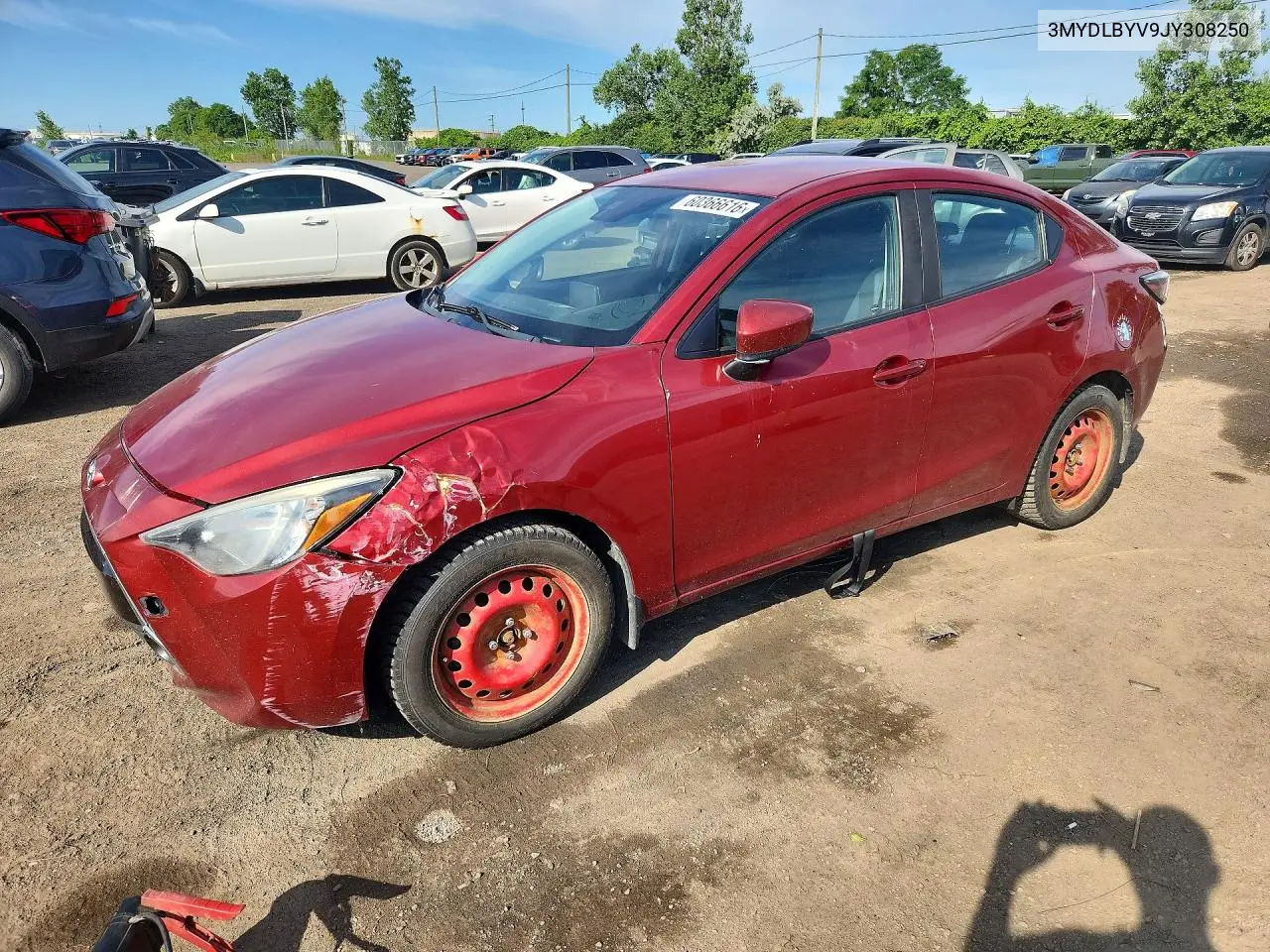 2018 Toyota Yaris Ia Base VIN: 3MYDLBYV9JY308250 Lot: 60366616