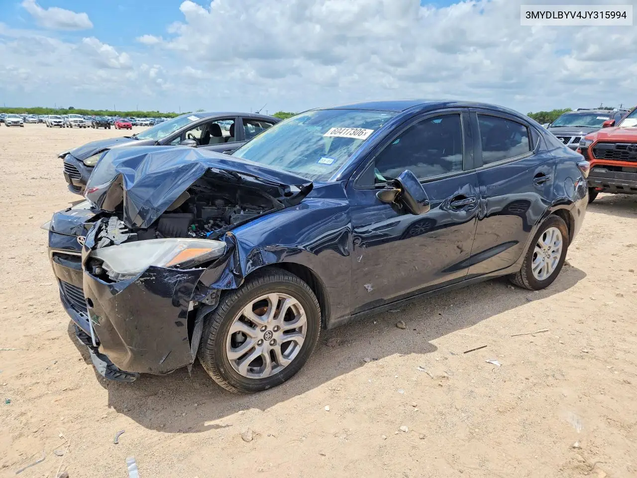 2018 Toyota Yaris Ia Base VIN: 3MYDLBYV4JY315994 Lot: 60417306