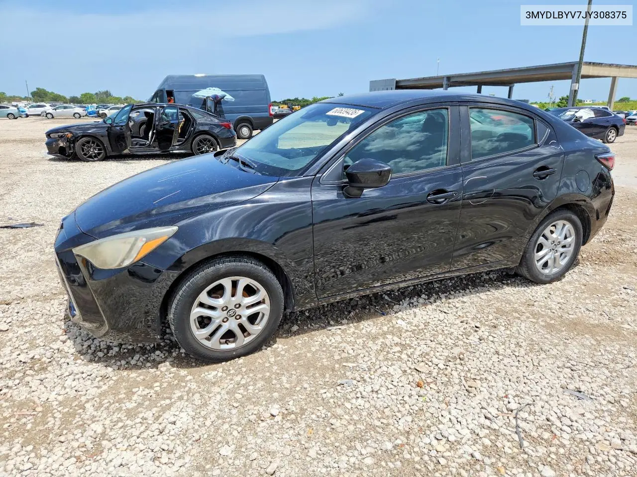 2018 Toyota Yaris Ia Base VIN: 3MYDLBYV7JY308375 Lot: 60639436