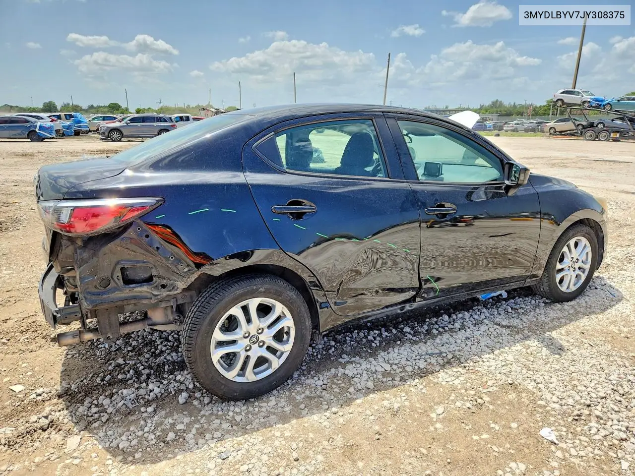 2018 Toyota Yaris Ia Base VIN: 3MYDLBYV7JY308375 Lot: 60639436