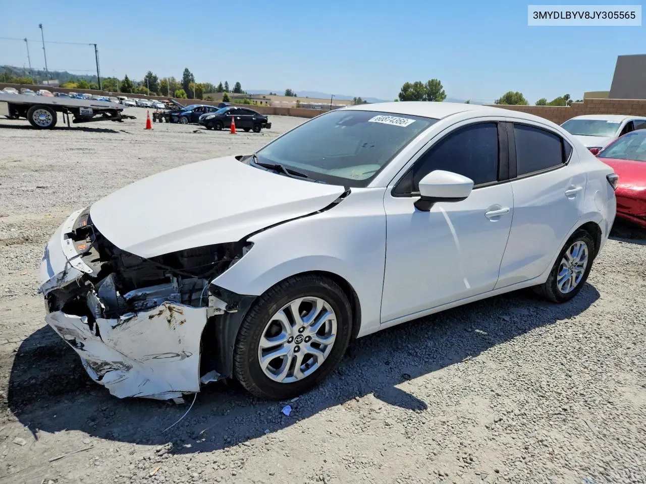 2018 Toyota Yaris Ia Base VIN: 3MYDLBYV8JY305565 Lot: 60874366