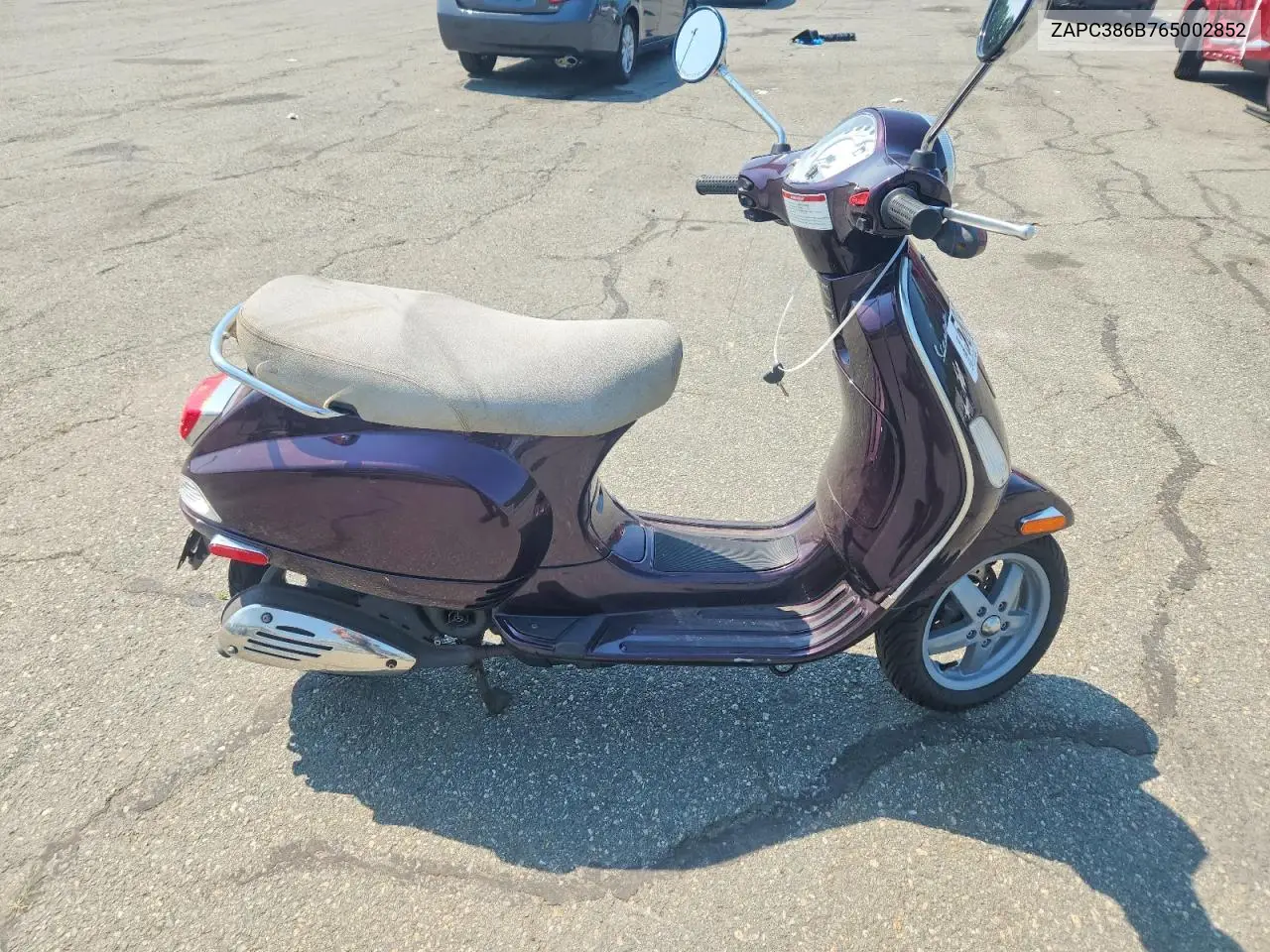 2006 Vespa Lx 50 VIN: ZAPC386B765002852 Lot: 58867986