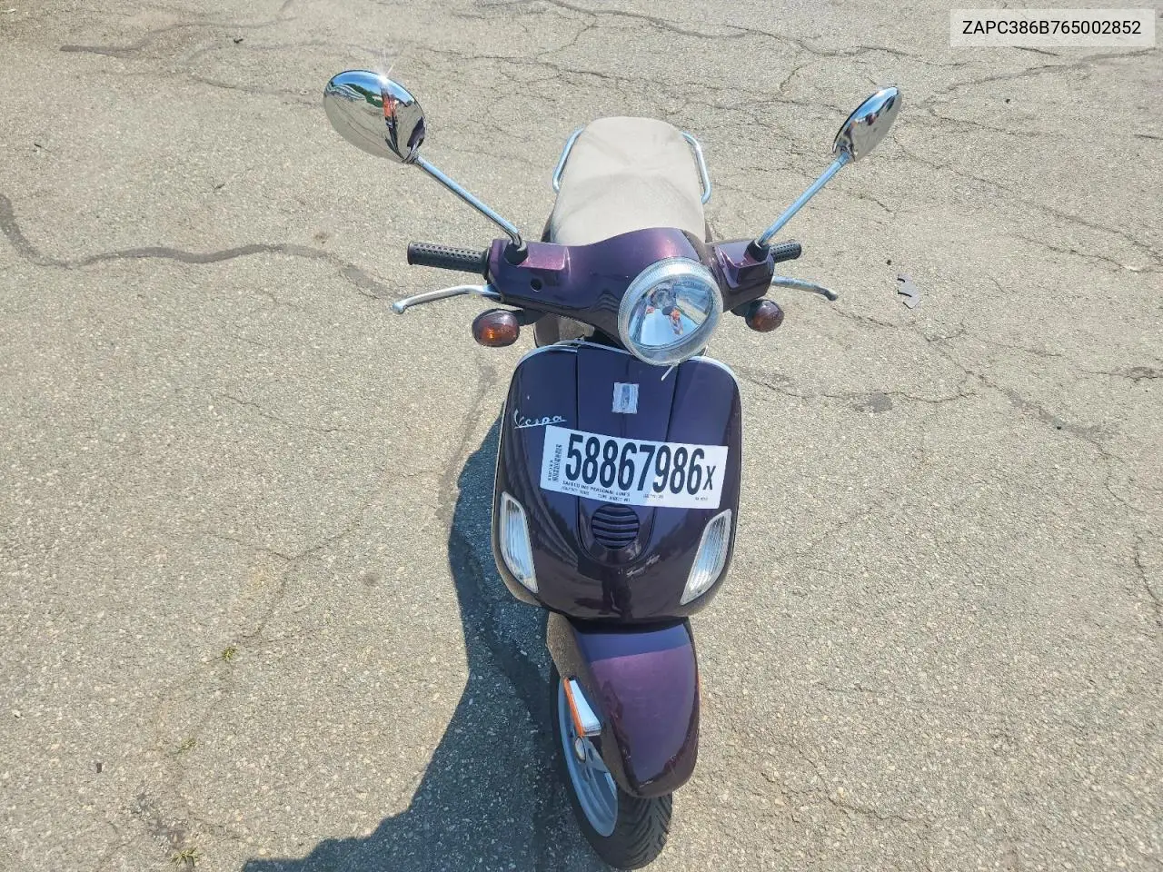 2006 Vespa Lx 50 VIN: ZAPC386B765002852 Lot: 58867986