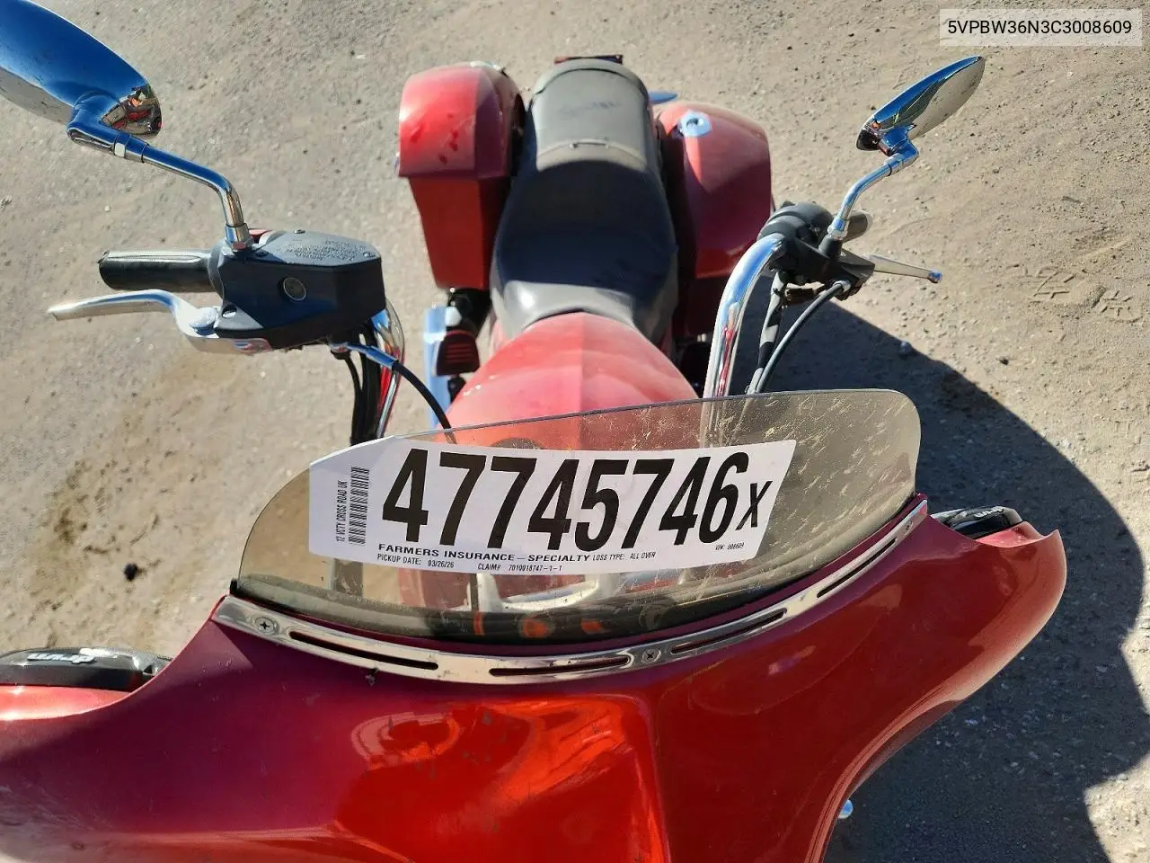 2012 Victory Motorcycles Cross Roads Custom VIN: 5VPBW36N3C3008609 Lot: 47745746
