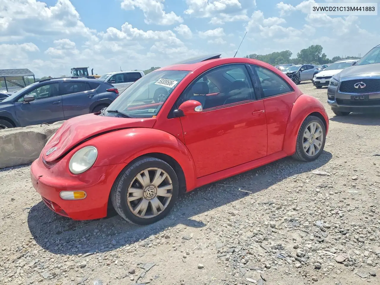2003 Volkswagen New Beetle Gls VIN: 3VWCD21C13M441883 Lot: 59309506